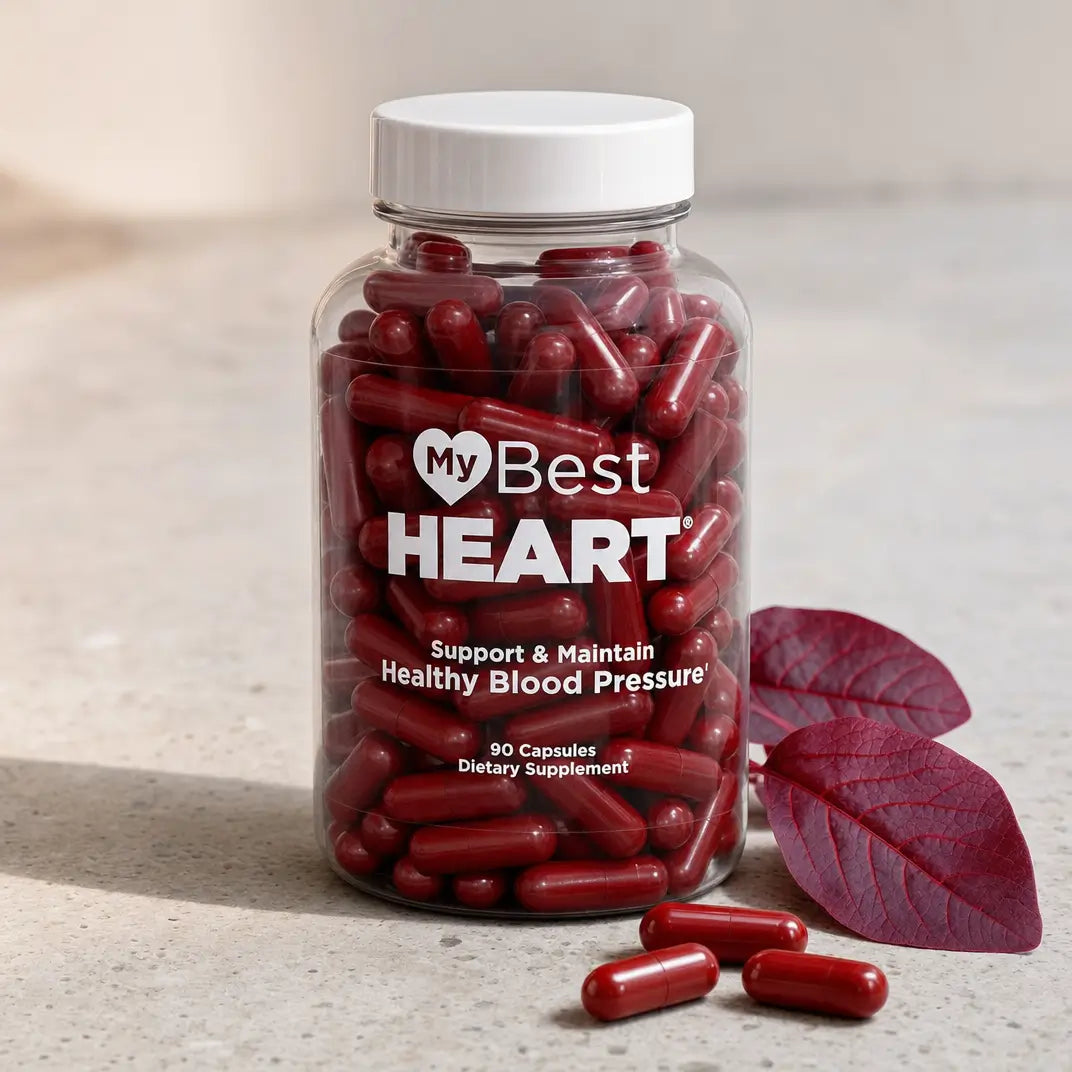 Red spinach, capsules, and bottle macro